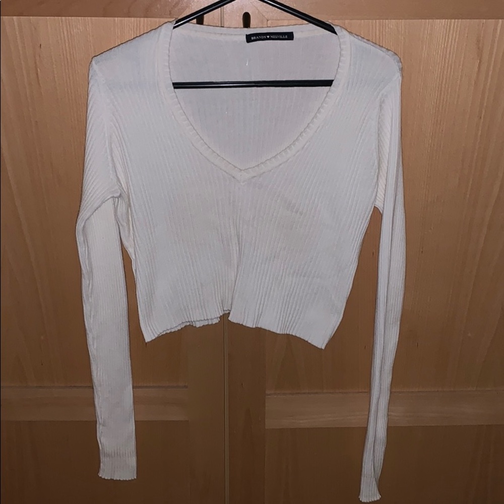 Brandy Melville cropped white sweater